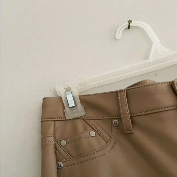 7 for all mankind vegan leather pant small nude color party brunch date night - Picture 4 of 6